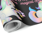 Cute Unicorn Magical Kerstmis Ugly Xmas Wrapping Cadeaupapier (Rol Hoek)
