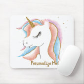 Cute Unicorn Magical Pastel Gold, speciaal geperso Muismat (Met muis)