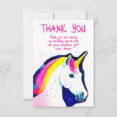 Cute Unicorn Magical Stars Girl Birthday Bedankkaart (Voorkant)