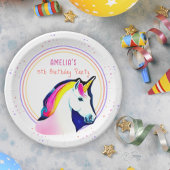 Cute Unicorn Magical Stars Girl Birthday Papieren Bordje