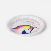 Cute Unicorn Magical Stars Girl Birthday Papieren Bordje (Gekanteld)