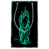 Cute Unicorn Magical Turquoise Add Name of Text Klein Cadeauzakje (Voorkant)
