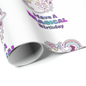 Cute Unicorn Magical Whimsical Birthday Trendy Cadeaupapier (Rol Hoek)