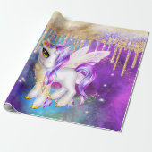 Cute unicorn magie glitter pony spargel meisjes cadeaupapier (Uitgerold)