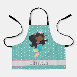 Cute Unicorn Mermaid Name Kinder Daughter Pattern  Schort