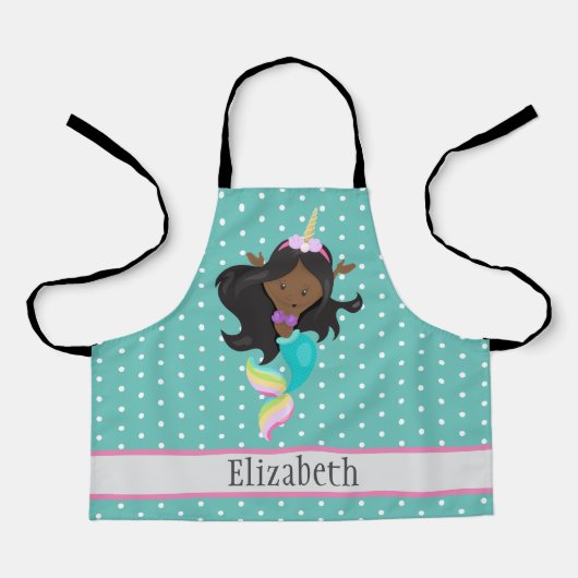Cute Unicorn Mermaid Name Kinder Daughter Pattern Schort (Voorkant)