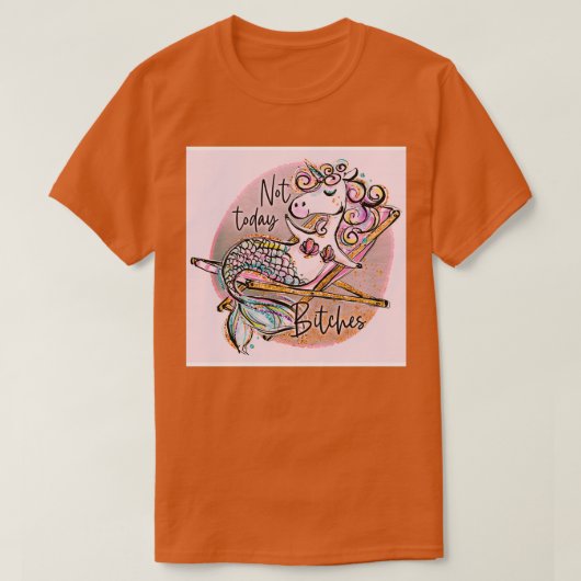 Cute Unicorn Mermaid Relaxing on Deck T-shirt (Design voorkant)