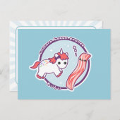 Cute Unicorn met Bacon Briefkaart (Voorkant / Achterkant)