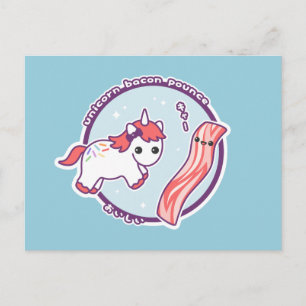 Cute Unicorn met Bacon Briefkaart