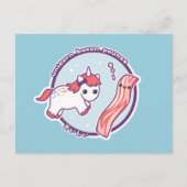 Cute Unicorn met Bacon Briefkaart (Voorkant)