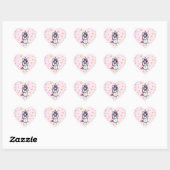 Cute Unicorn met Butterfly Stars en Hearts Hart Sticker (Vel)