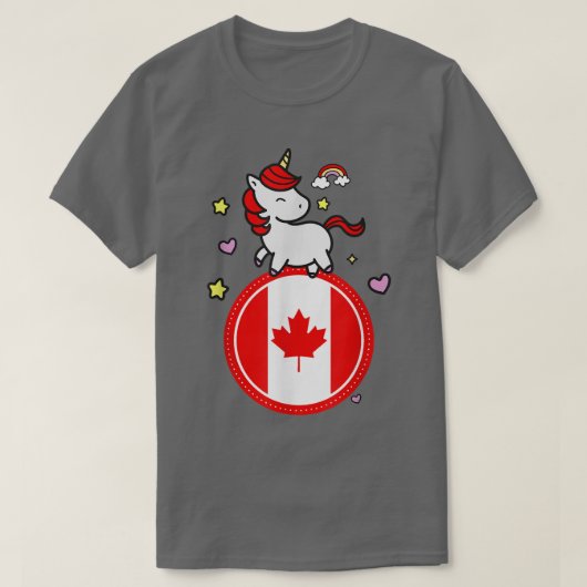 Cute Unicorn met Canada T-shirt (Design voorkant)