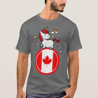 Cute Unicorn met Canada T-shirt