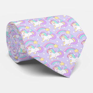 Cute Unicorn met Colorful Shooting Star Stropdas