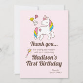 Cute Unicorn met Cute Wand & Diamonds. Hartelijk B Kaart (Achterkant)