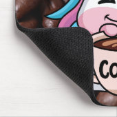 Cute Unicorn met koffie Muismat (Hoek)
