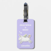 Cute Unicorn met Name Kinder Bagagelabel (Achterkant verticaal)