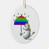 Cute unicorn met paraplu keramisch ornament (Rechts)