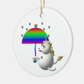 Cute unicorn met paraplu keramisch ornament (Links)