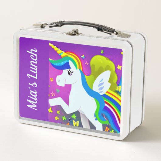 Cute Unicorn Metal Lunch Box (Voorkant)