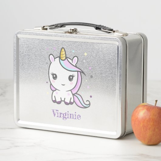 Cute Unicorn Metal Lunch Box (In situ)