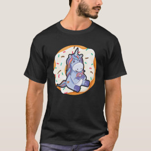 Cute Unicorn Nap Sweet Donut Doughnut Food Party T-shirt