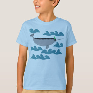 Cute Unicorn Narwhal Whale Whaley Zee Kinder   T-shirt