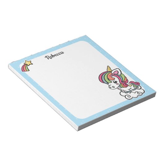Cute Unicorn notitieblok (Schuin)