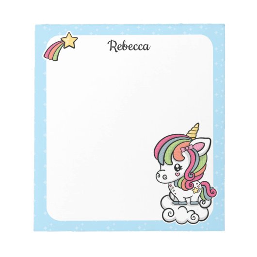 Cute Unicorn notitieblok (Voorkant)