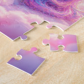 Cute Unicorn on a Cotton Candy Cloud Jigsaw Puzzle Legpuzzel (Zijkant)
