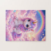 Cute Unicorn on a Cotton Candy Cloud Jigsaw Puzzle Legpuzzel (Horizontaal)