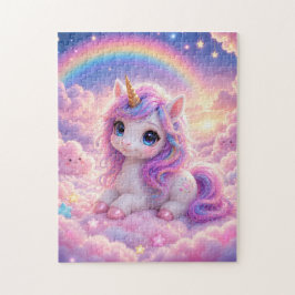 Cute Unicorn on a Cotton Candy Cloud Jigsaw Puzzle Legpuzzel