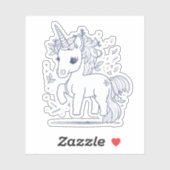 Cute unicorn-ontwerp sticker (Vel)