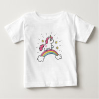 Cute Unicorn op een regenboogontwerp