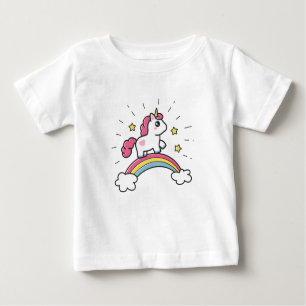 Cute Unicorn op een regenboogontwerp