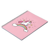 Cute Unicorn op een regenboogontwerp Notitieboek (Linkerzijde)