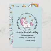 Cute Unicorn op Laurels. Verjaardag. Hartelijk Bed Kaart (Voorkant / Achterkant)