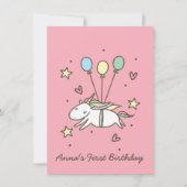 Cute Unicorn op Laurels. Verjaardag. Hartelijk Bed Kaart (Achterkant)