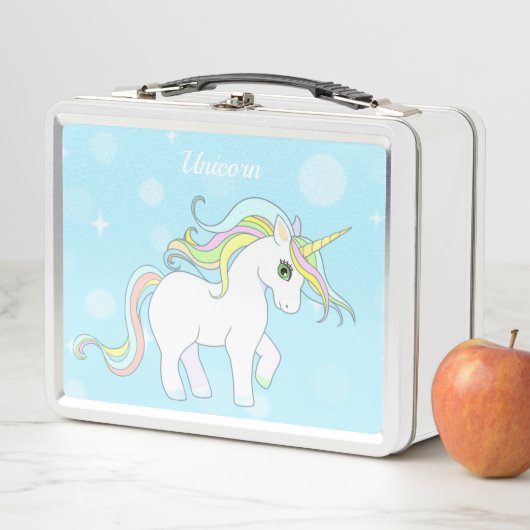 Cute Unicorn op Light Blue (In situ)
