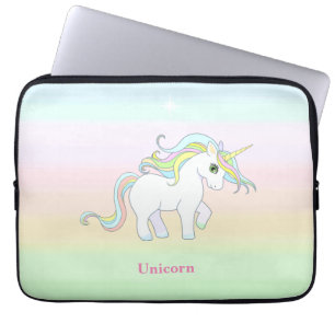 Cute Unicorn op pasteelkleuren Laptop Sleeve
