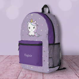 Cute Unicorn Paars Bedrukte Rugzak