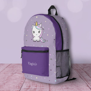Cute Unicorn Paars Bedrukte Rugzak