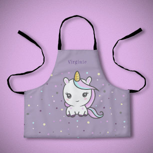 Cute Unicorn Paars Kind Apron Schort