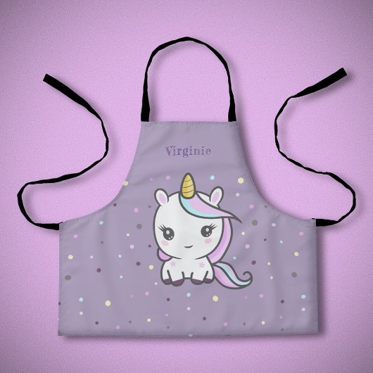 Cute Unicorn Paars Kind Apron Schort