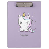 Cute Unicorn Paars Klembord (Voorkant)