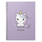 Cute Unicorn Paars Notitieboek (Voorkant)