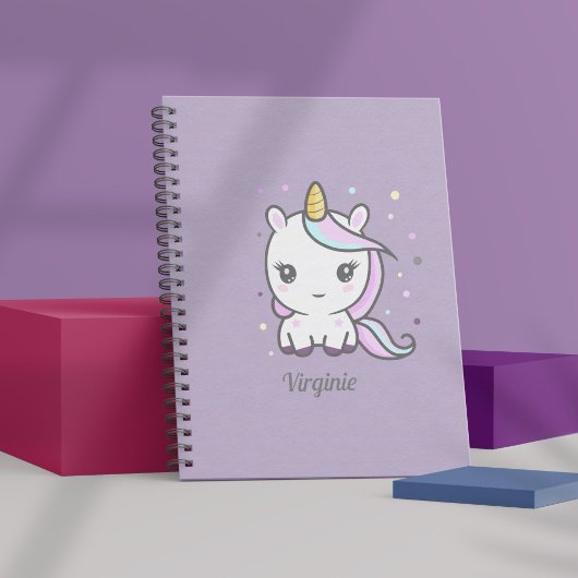 Cute Unicorn Paars Notitieboek