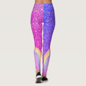 Cute Unicorn Paars Pink Glitter Dream Womens Leggings (Achterkant)