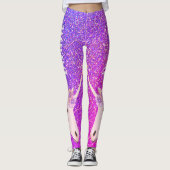 Cute Unicorn Paars Pink Glitter Dream Womens Leggings (Voorkant)