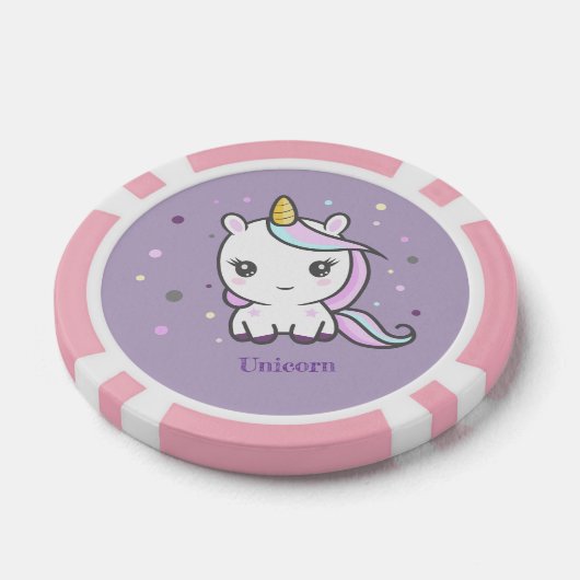Cute Unicorn Paars Poker Chips (Enkel)
